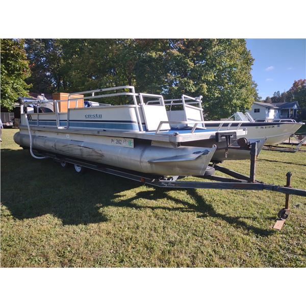 CREST II PONTOON BOAT W/ TRAILER / 25 FT