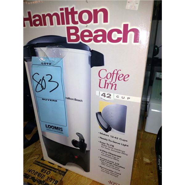 HAMILTON BEACH 42 CUP COFFEE URN, LOOKS NEW