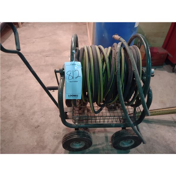 COMMERCIAL WATER HOSE & STEEL ROLLING CART