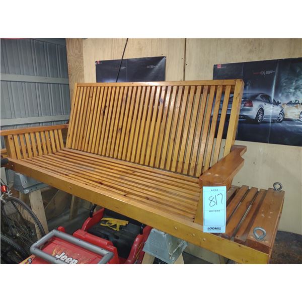 BEAUTIFUL, LIKE-NEW 8 FT WOODEN PORCH SWING (HAND-MADE BY MR. BAGGETTA)