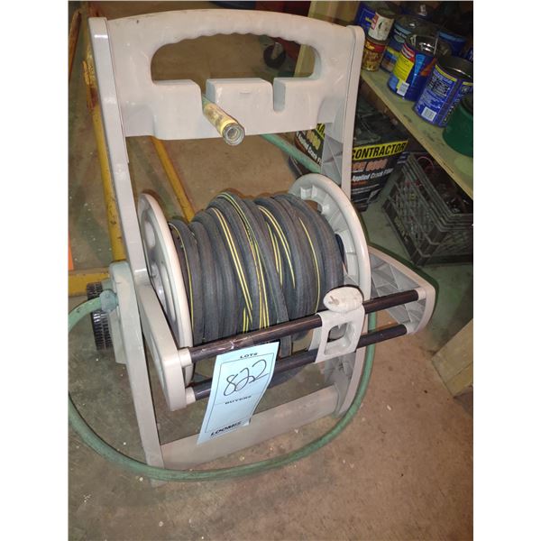 RUBBER GARDEN HOSE W/ REEL CART