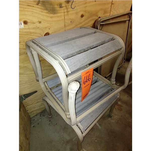 LOT OF 3 CAST PATIO / POOLSIDE STOOL/SEATS