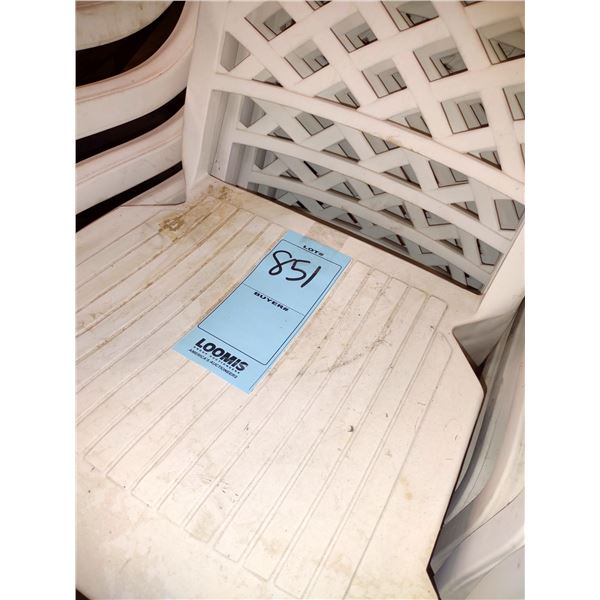 LARGE WHITE RESIN PATIO CHAIRS, LIKENEW, (X5)