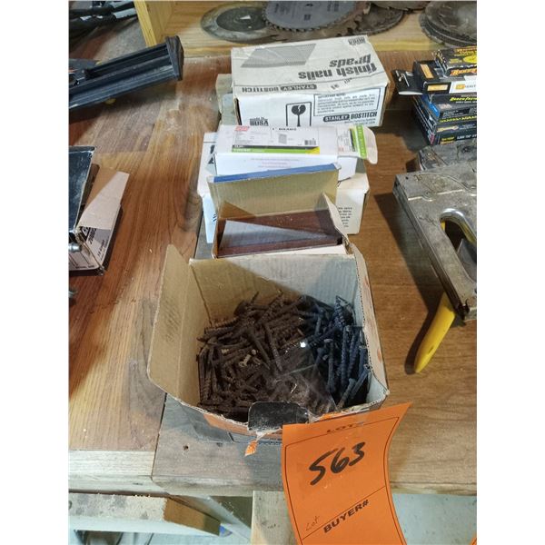 LARGE LOT OF SCREWS AND FINISH NAILS