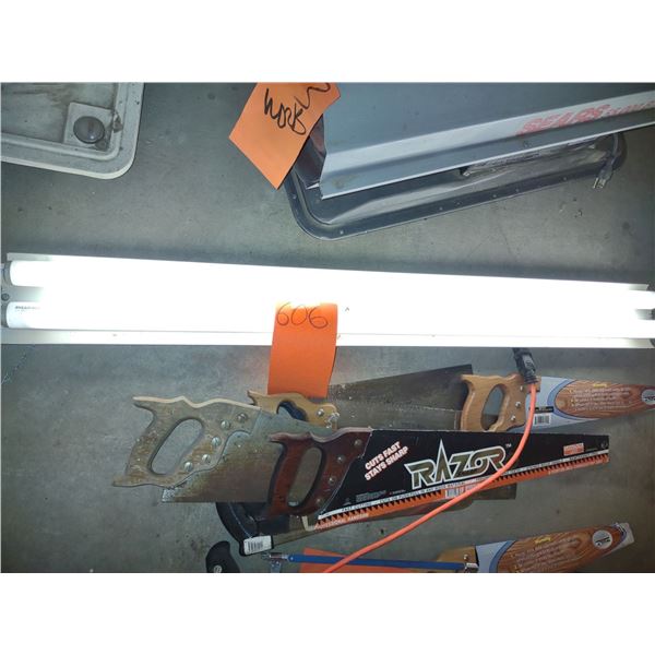 BUNDLE LOT: SHOP LIGHT, WORKS / KEROSUN "THE DIRECTOR" KEROSENE HEATER, WORKS