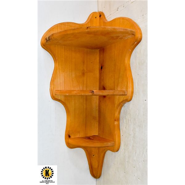 HAND MADE 3 TEIR WOODEN CORNER SHELF