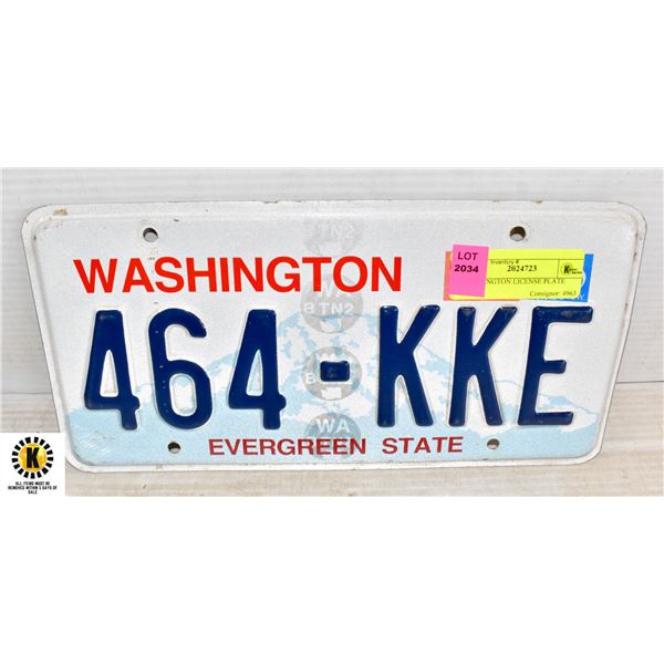 WASHINGTON LICENSE PLATE