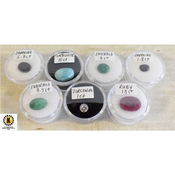 GENUINE RUBY, EMERALD, SAPPHIRE, TURQUOISE, CZ