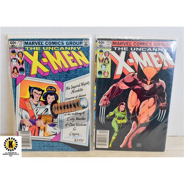 MARVEL UNCANNY X-MEN 172, 173 COMIC LOT