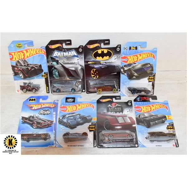 LOT OF 8 SEALED DC BATMAN BAT MOBILE HOT WHEELS