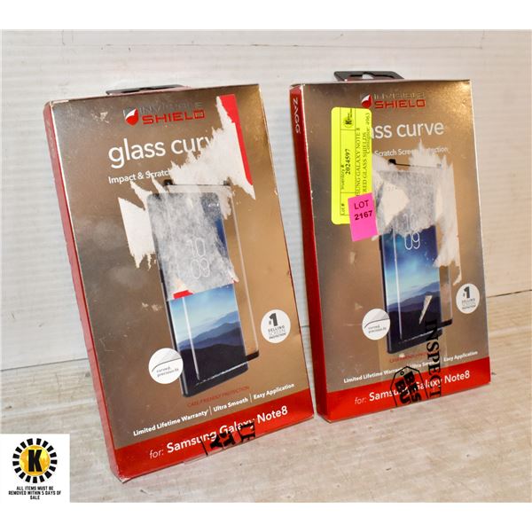 2 SAMSUNG GALAXY NOTE 8 TEMPERED GLASS SHIELDS