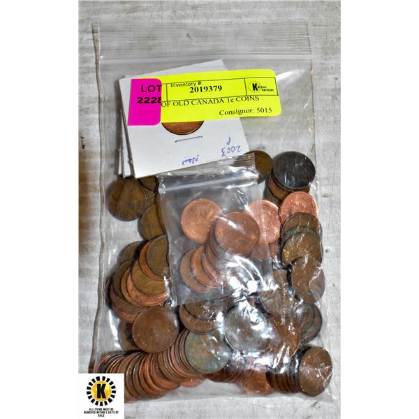 BAG OF OLD CANADA 1c COINS