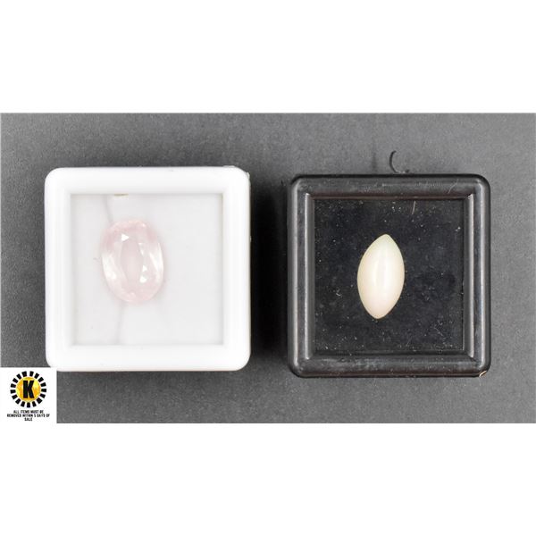 #209-NATURAL OPAL 1.76CT, PINK ROSE QUARTZ 4.18CT