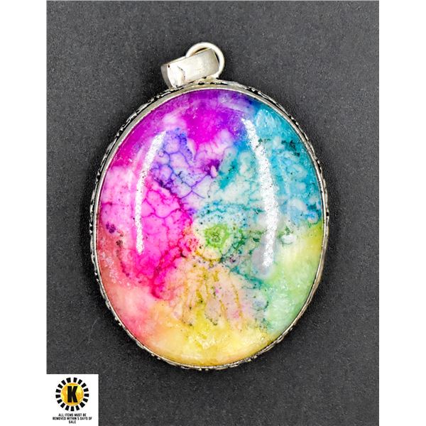 #353- NATURAL RAINBOW SOLAR QUARTZ PENDANT