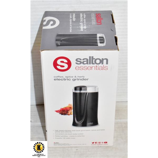 NEW SALTON ESSENTIALS COFFEE SPICE HERB ELECTRIC