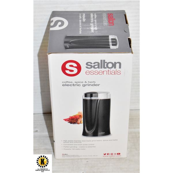 NEW SALTON ESSENTIALS COFFEE SPICE HERB ELECTRIC