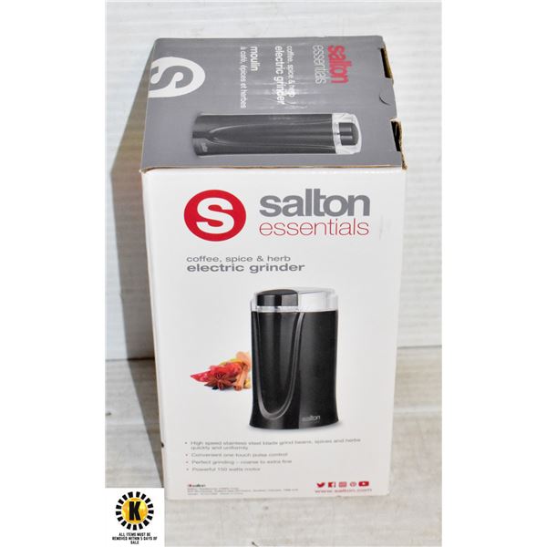 NEW SALTON ESSENTIALS COFFEE SPICE HERB ELECTRIC