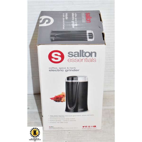 NEW SALTON ESSENTIALS COFFEE SPICE HERB ELECTRIC