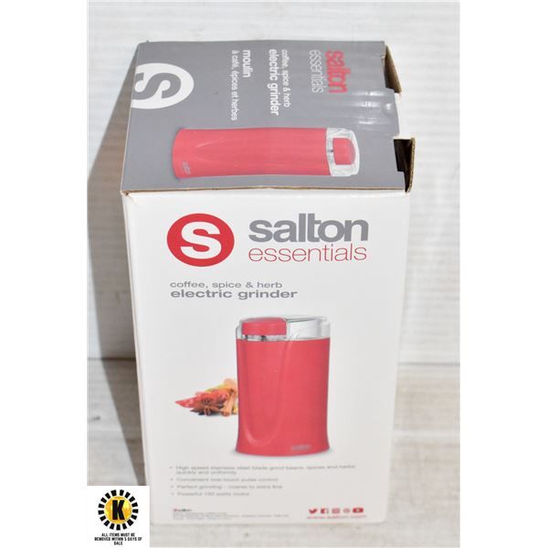 NEW SALTON ESSENTIALS COFFEE SPICE HERB ELECTRIC