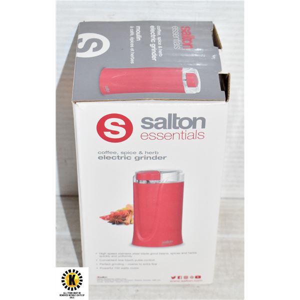 NEW SALTON ESSENTIALS COFFEE SPICE HERB ELECTRIC