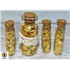 Image 1 : x4 GLASS BOTTLES FILLED WITH GOLD FOIL FLAKES