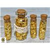 Image 1 : x4 GLASS BOTTLES FILLED WITH GOLD FOIL FLAKES