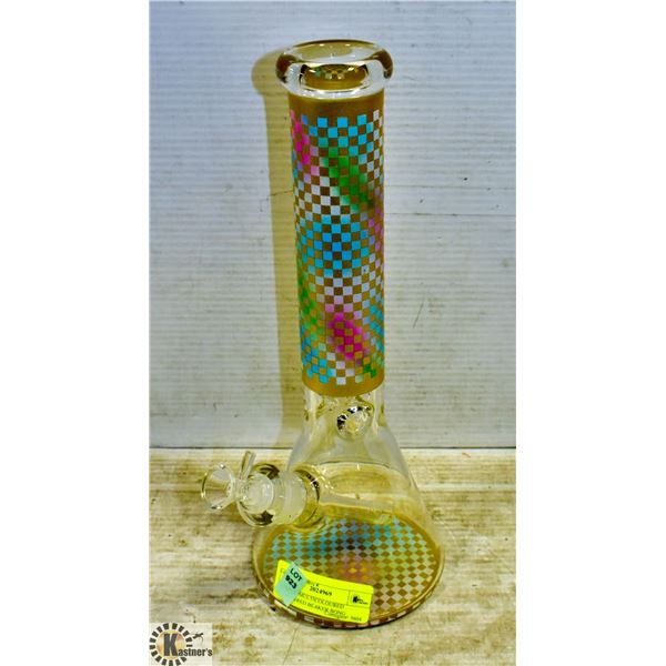 NEW 14" MULTICOLOURED CHECKERED BEAKER BONG