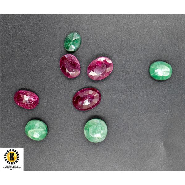 #277-NATURAL GREEN EMERALD ,RUBY GEMSTONE 62.90CT