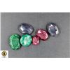 Image 1 : #282-NATURAL  EMERALD ,RUBY, SAPPHIRE GEMSTONE 70.