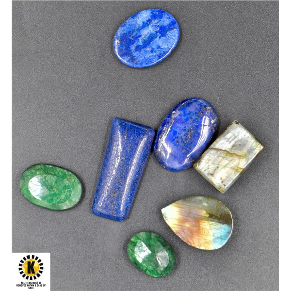 #253-NATURAL LABRADORITE, LAPIS LAZULI, EMERALD 11