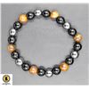Image 1 : #160-NATURAL TIGER EYE, HEMATITE, BLACK AGATE