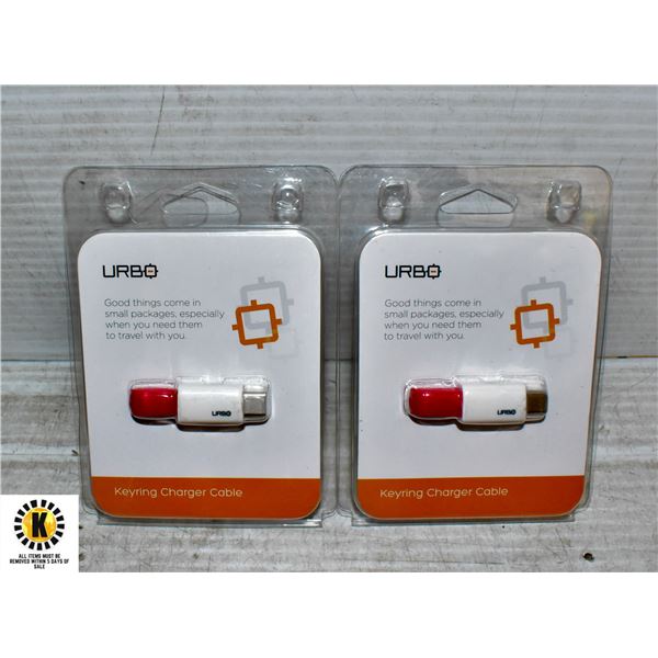 2 NEW URBO KEY RING CHARGER CABLES