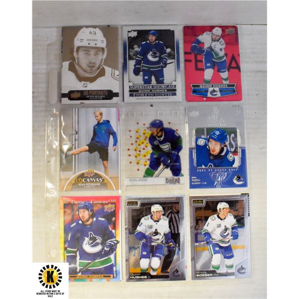 17 VANCOUVER CANUCKS HOCKEY CARD INSERTS