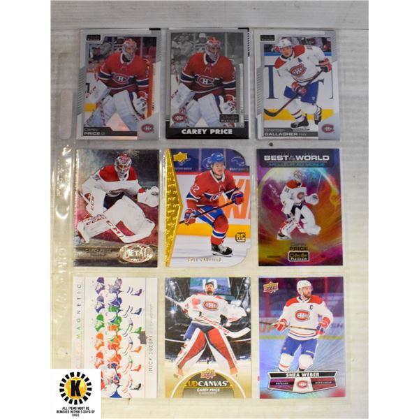 12 MONTREAL CANADIENS HOCKEY CARDS CAUFIELD RC