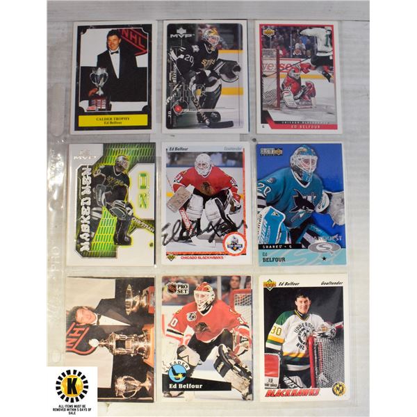 18 ED BELFOUR HOCKEY CARDS HALL OF FAME ROOKIE