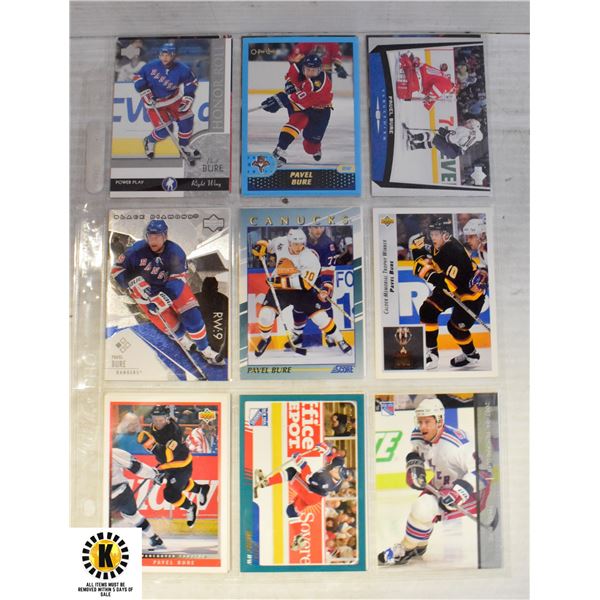 11 PAVEL BURE NHL HOCKEY CARDS HALL OF FAME