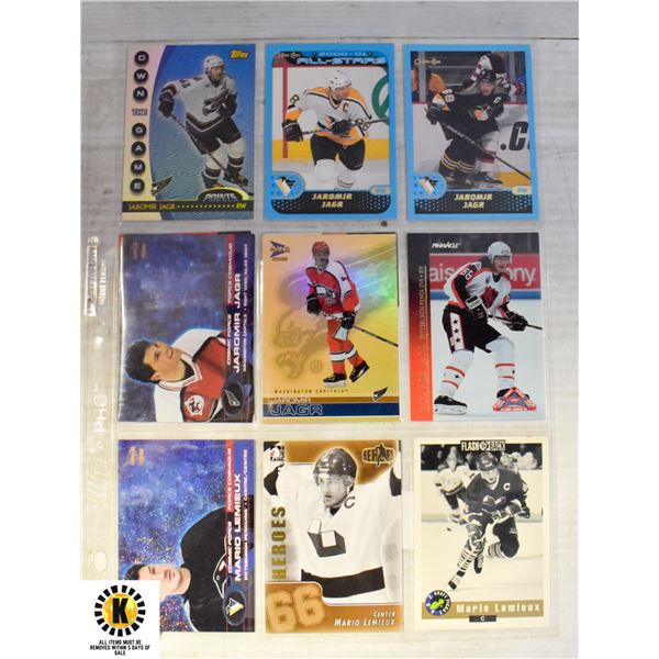 12 MARIO LEMIUEX JAROMIR JAGR HOCKEY CARDS