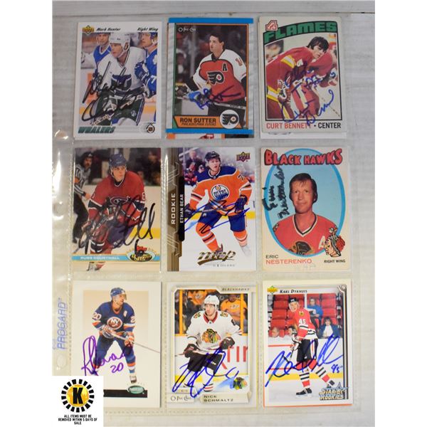 16 AUTOGRAPHED NHL HOCKEY CARDS ROOKIES ETC