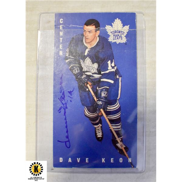 DAVE KEON AUTOGRAPHED TORONTO MAPLE LEAFS CARD