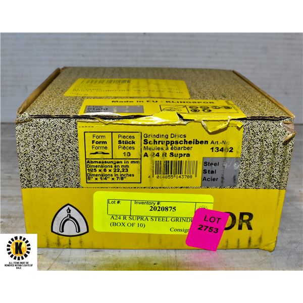 A24 R SUPRA STEEL GRINDING DISC (BOX OF 10)