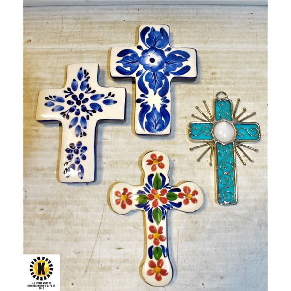 SET OF HAND PAINTED CROSSES