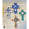 Image 1 : SET OF HAND PAINTED CROSSES