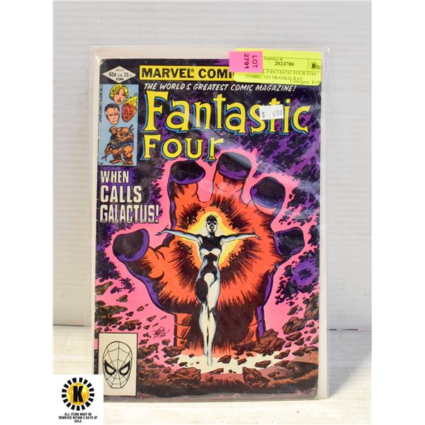 MARVEL FANTASTIC FOUR #244 COMIC, 1ST FRANKIE RAY