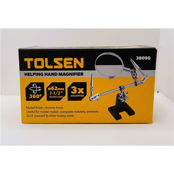 3)  NEW IN BOX, TOLSEN HELPING HANDS 3X