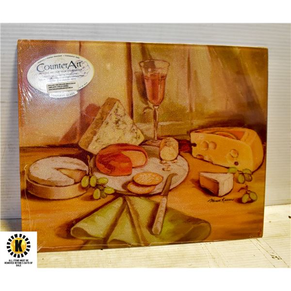 COUNTER ART TEMPERED GLASS CUTTING BOARD NEW