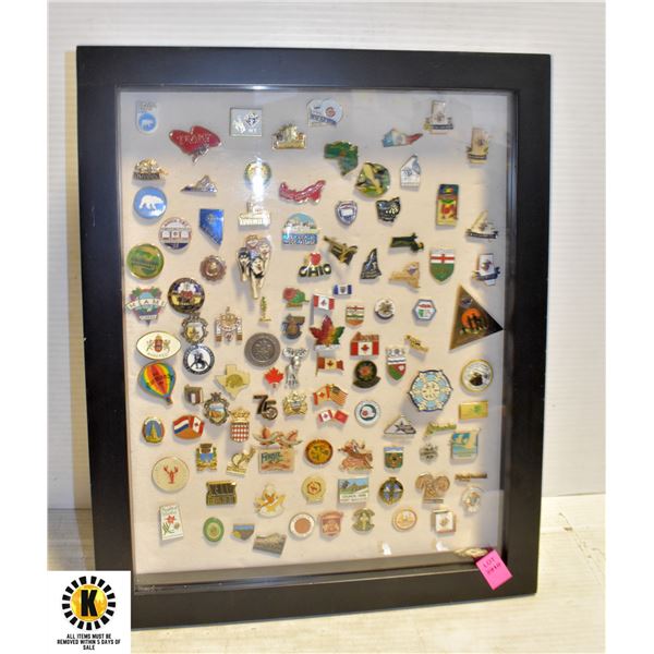 CANADIAN LAPEL PINS IN SHADOW BOX