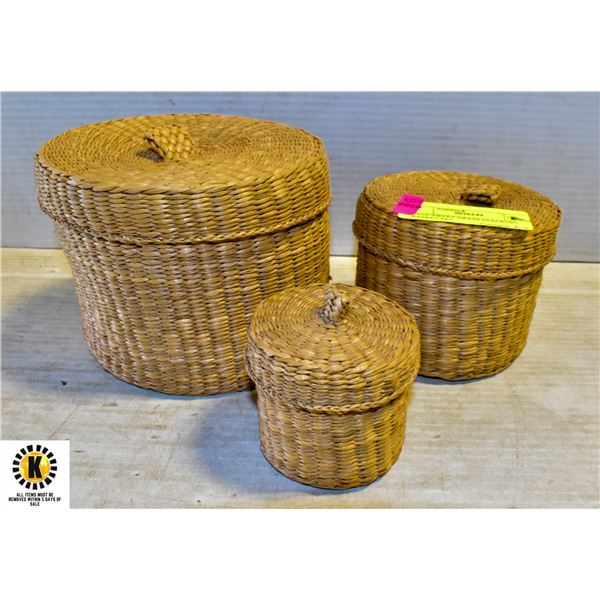 SAGE/SWEET GRASS STACKING BASKET SET