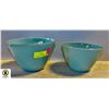 Image 1 : 2 1950'S FIRE KING ROBINS EGG BLUE BAKE WARE BOWLS