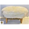 AUSTRALIAN SHEEPSKIN COVERED WOOD FOOT STOOL