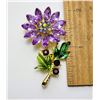 Image 1 : 11)  PURPLE WITH RAINBOW CRYSTALS FLOWER